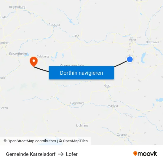 Gemeinde Katzelsdorf to Lofer map