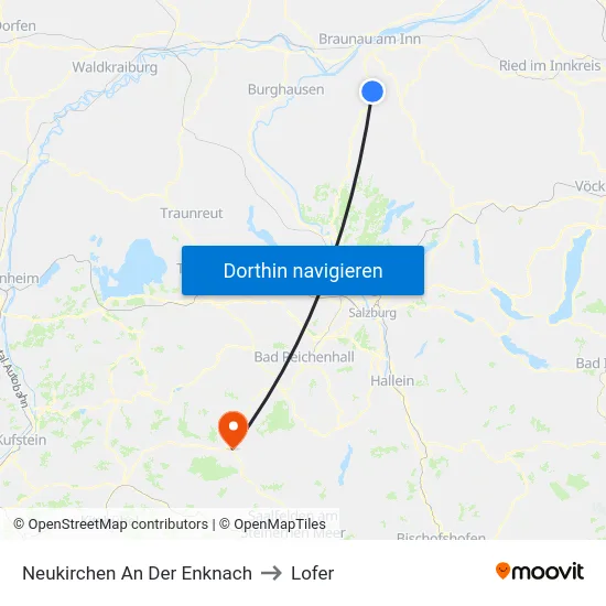 Neukirchen An Der Enknach to Lofer map