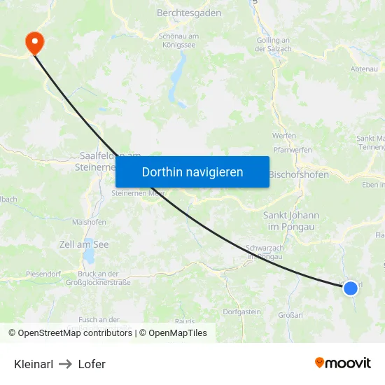 Kleinarl to Lofer map
