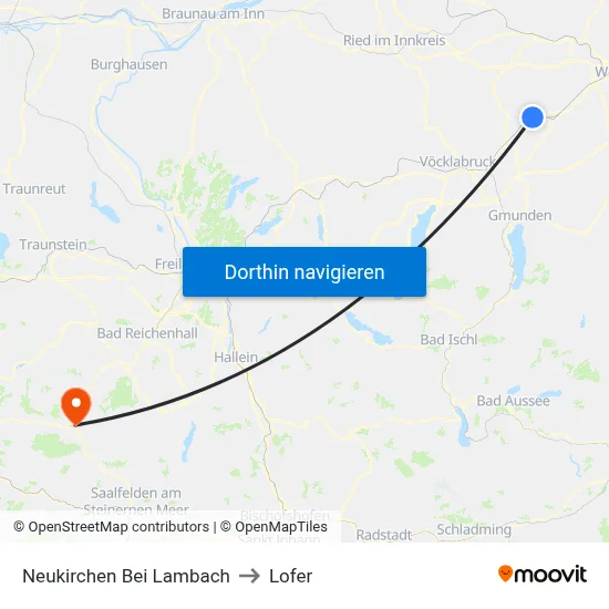Neukirchen Bei Lambach to Lofer map