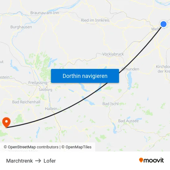 Marchtrenk to Lofer map