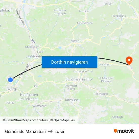 Gemeinde Mariastein to Lofer map