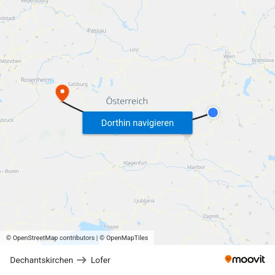 Dechantskirchen to Lofer map