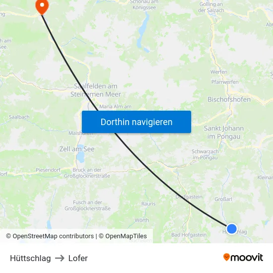 Hüttschlag to Lofer map