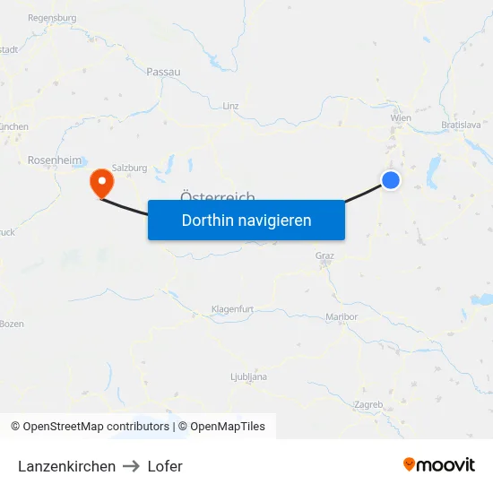 Lanzenkirchen to Lofer map