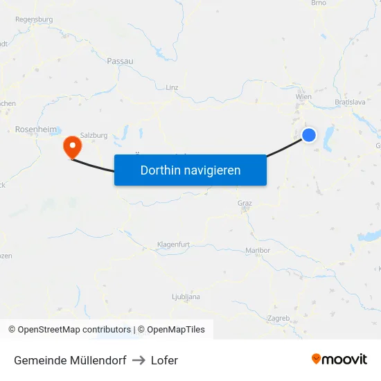 Gemeinde Müllendorf to Lofer map
