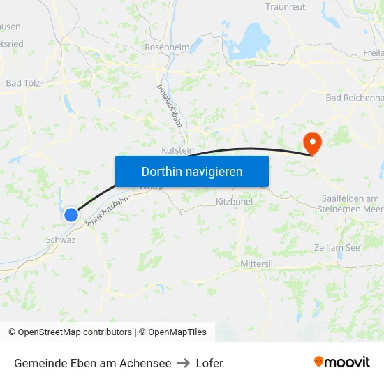 Gemeinde Eben am Achensee to Lofer map