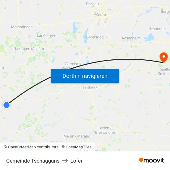 Gemeinde Tschagguns to Lofer map
