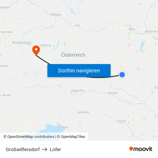 Großwilfersdorf to Lofer map