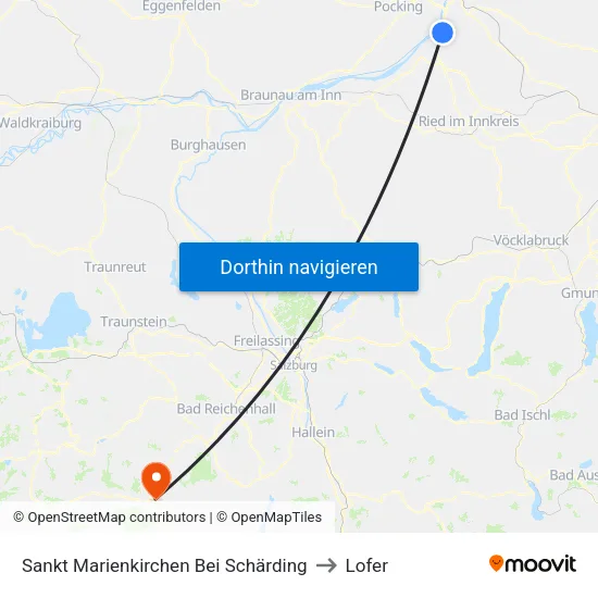 Sankt Marienkirchen Bei Schärding to Lofer map