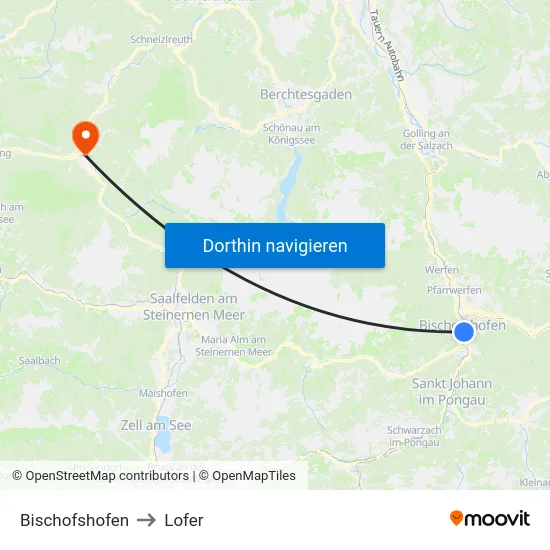 Bischofshofen to Lofer map