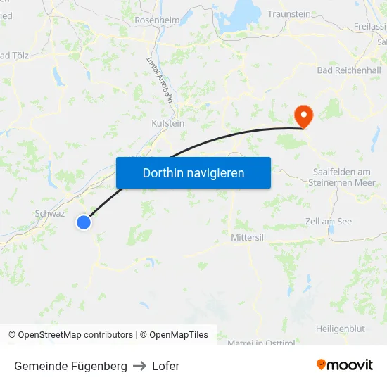 Gemeinde Fügenberg to Lofer map