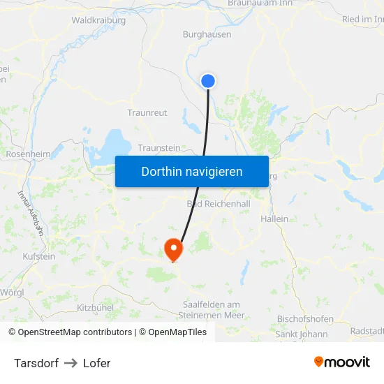 Tarsdorf to Lofer map