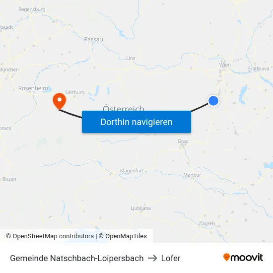 Gemeinde Natschbach-Loipersbach to Lofer map