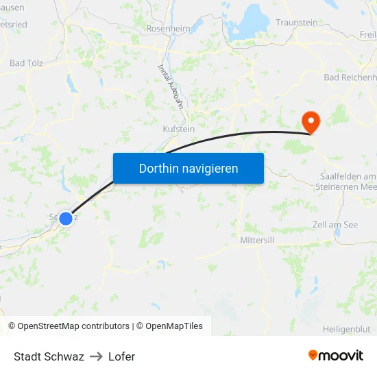 Stadt Schwaz to Lofer map