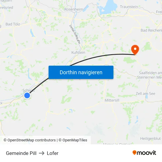 Gemeinde Pill to Lofer map