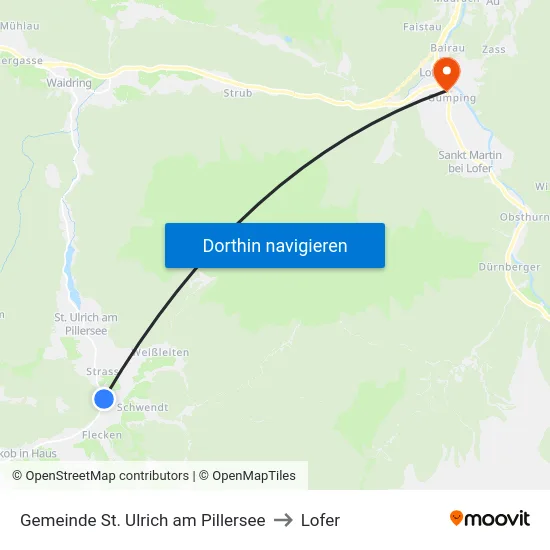 Gemeinde St. Ulrich am Pillersee to Lofer map