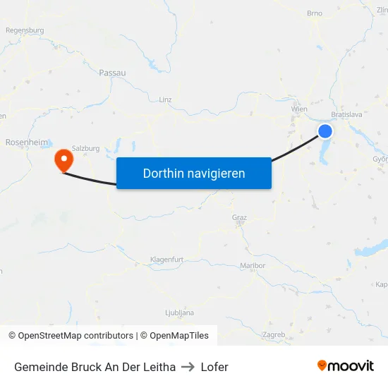 Gemeinde Bruck An Der Leitha to Lofer map