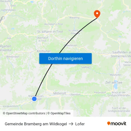 Gemeinde Bramberg am Wildkogel to Lofer map