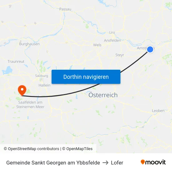 Gemeinde Sankt Georgen am Ybbsfelde to Lofer map