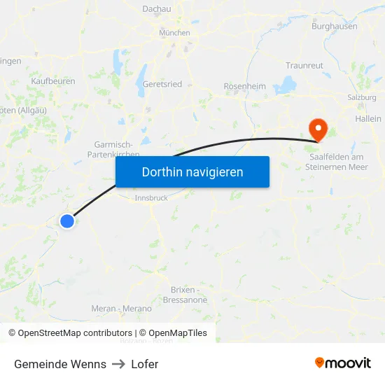 Gemeinde Wenns to Lofer map
