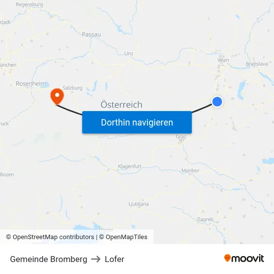 Gemeinde Bromberg to Lofer map