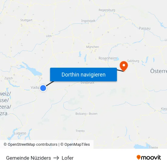 Gemeinde Nüziders to Lofer map
