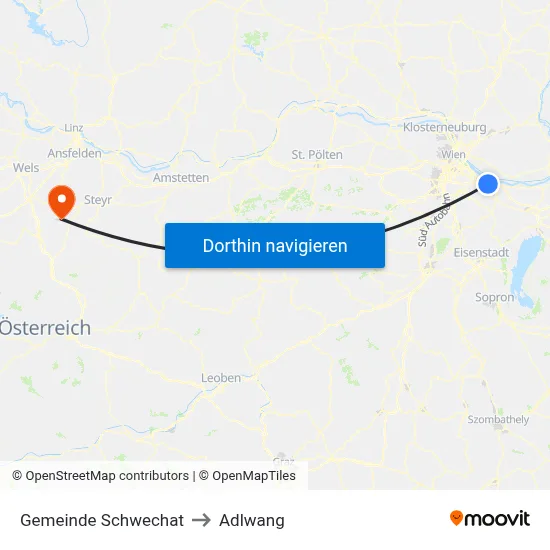 Gemeinde Schwechat to Adlwang map
