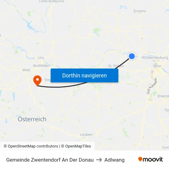 Gemeinde Zwentendorf An Der Donau to Adlwang map