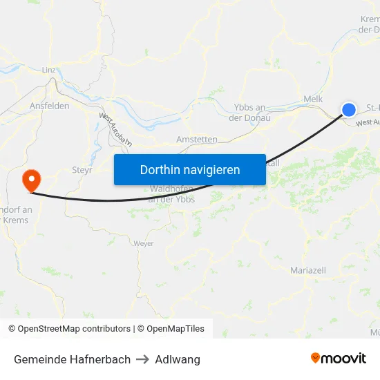Gemeinde Hafnerbach to Adlwang map
