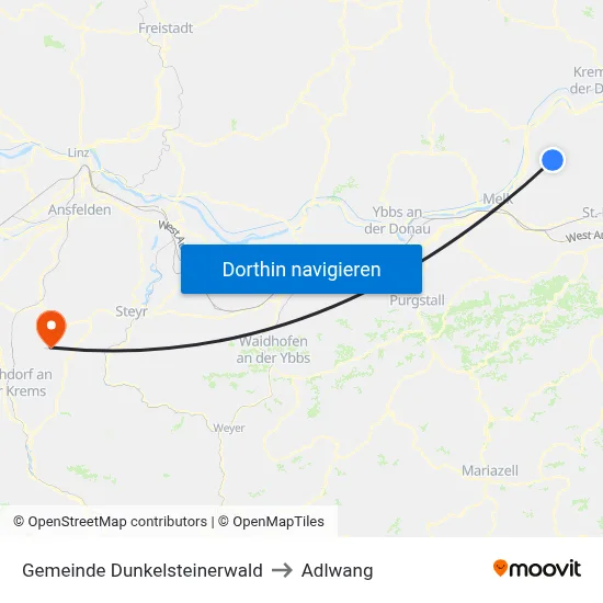 Gemeinde Dunkelsteinerwald to Adlwang map