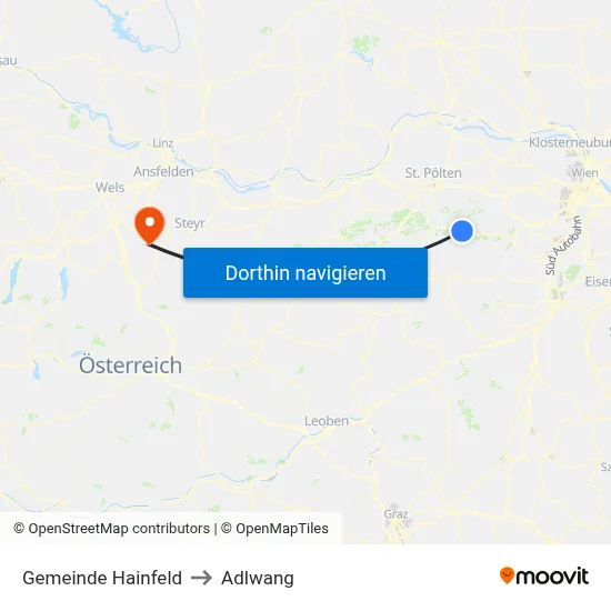 Gemeinde Hainfeld to Adlwang map