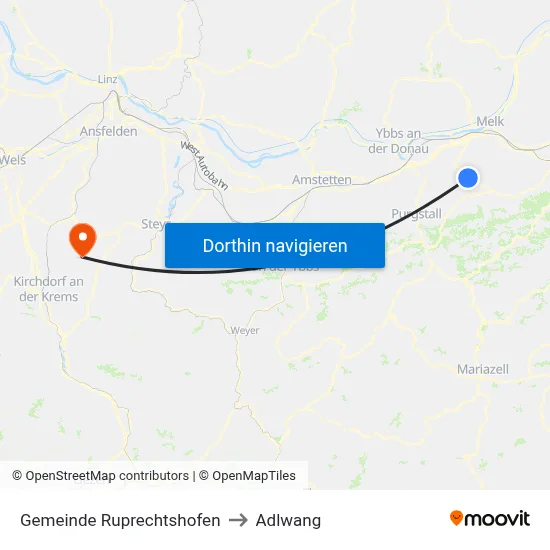 Gemeinde Ruprechtshofen to Adlwang map