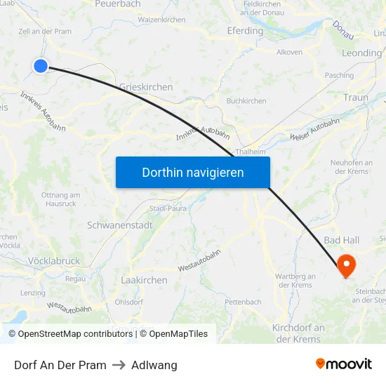 Dorf An Der Pram to Adlwang map