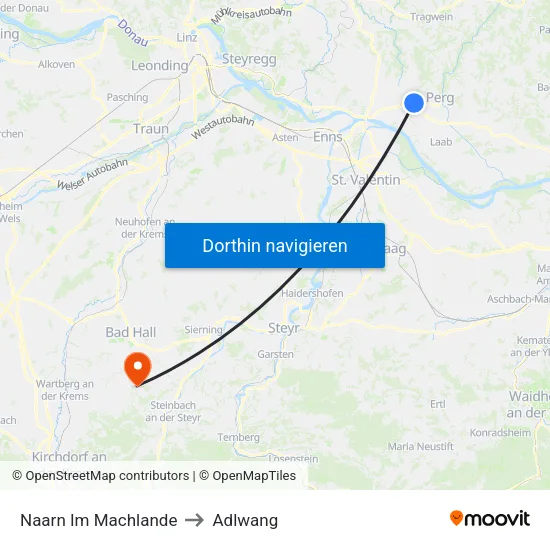 Naarn Im Machlande to Adlwang map
