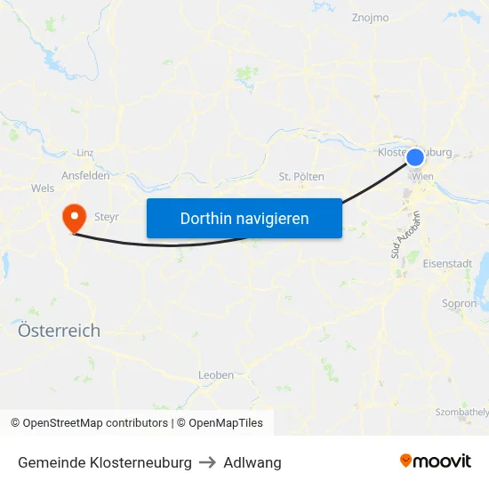 Gemeinde Klosterneuburg to Adlwang map