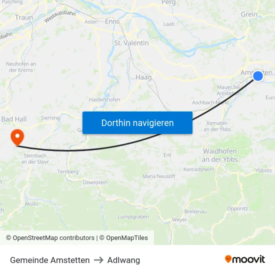 Gemeinde Amstetten to Adlwang map