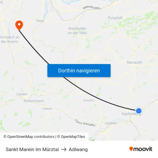 Sankt Marein Im Mürztal to Adlwang map