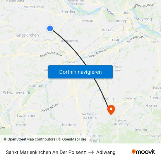 Sankt Marienkirchen An Der Polsenz to Adlwang map