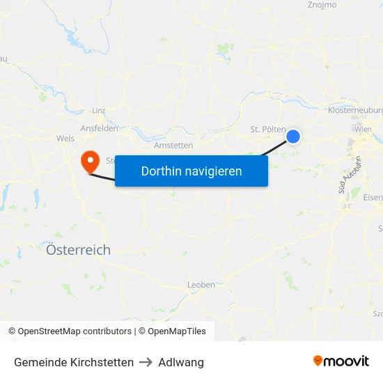 Gemeinde Kirchstetten to Adlwang map