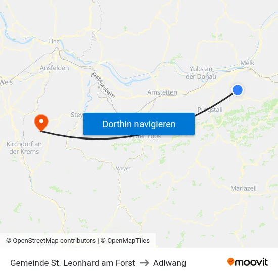 Gemeinde St. Leonhard am Forst to Adlwang map