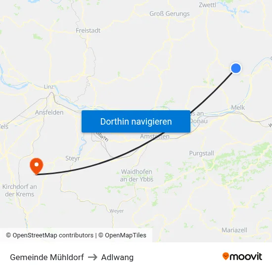 Gemeinde Mühldorf to Adlwang map