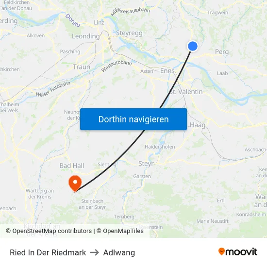 Ried In Der Riedmark to Adlwang map