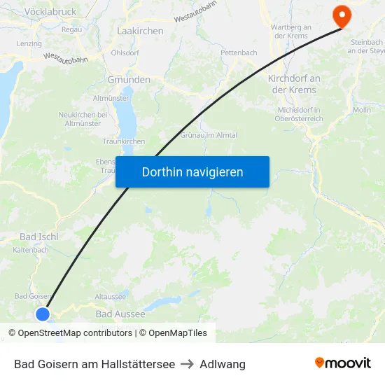 Bad Goisern am Hallstättersee to Adlwang map
