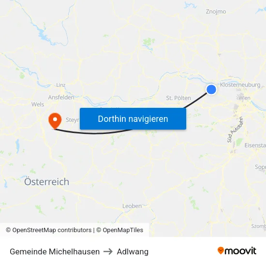 Gemeinde Michelhausen to Adlwang map