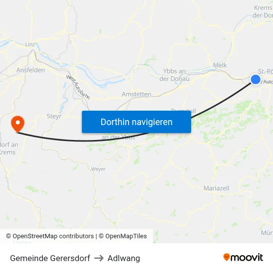 Gemeinde Gerersdorf to Adlwang map