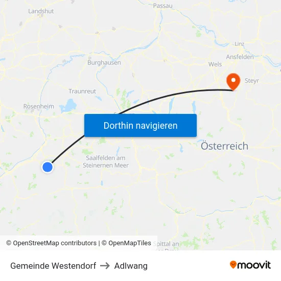 Gemeinde Westendorf to Adlwang map