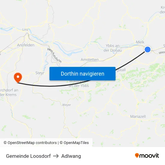 Gemeinde Loosdorf to Adlwang map