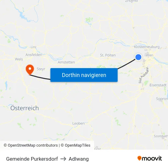 Gemeinde Purkersdorf to Adlwang map