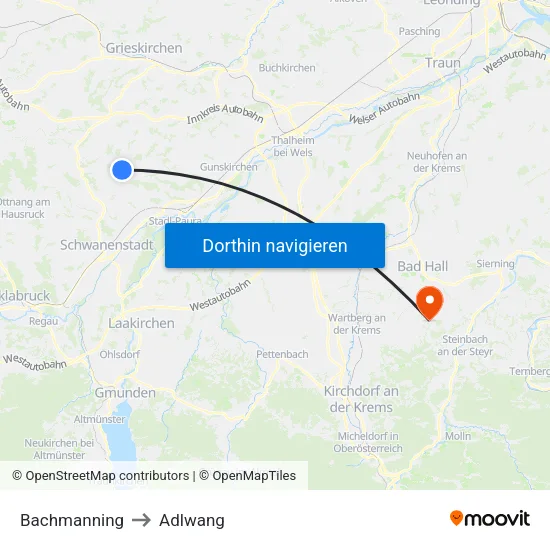 Bachmanning to Adlwang map